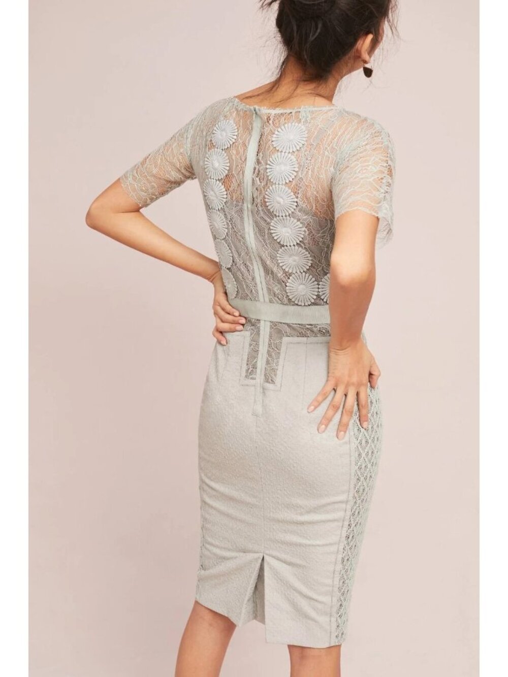 NWT Anthropologie Beguile by Byron Lars Carissima Sheath in Gray Dress 10P - Picture 3 of 7